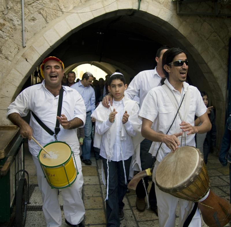 Barmitzvah at the Western Wall in Israel
